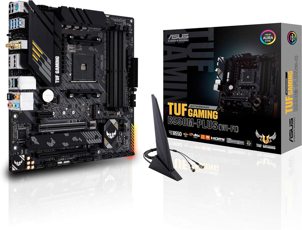 ASUS TUF Gaming B550M-PLUS (WiFi 6) AMD AM4 (3rd Gen Ryzen microATX Gaming Motherboard (PCIe 4.0, 2.5Gb LAN, BIOS Flashback, HDMI 2.1, USB 3.2 Gen 2, Addressable Gen 2 RGB Header and Aura Sync)