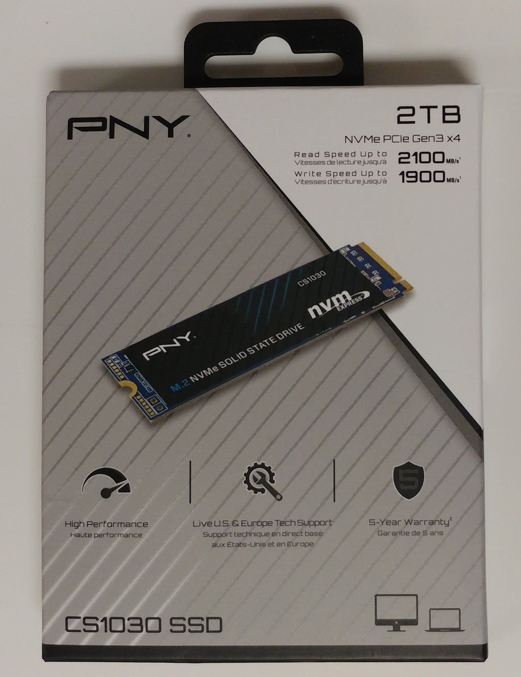 PNY CS1030 2TB M.2 NVMe PCIe Gen3 x4 Internal Solid State Drive (SSD) -  M280CS1030-2TB-RB