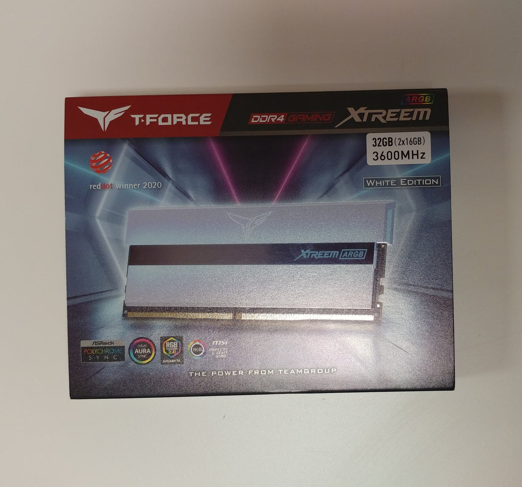 TEAMGROUP T-Force Xtreem ARGB 3600MHz CL18 32GB (2x16GB) PC4-28800 Dual Channel DDR4 DRAM Desktop Gaming Memory Ram (White) - TF13D432G3600HC18JDC01